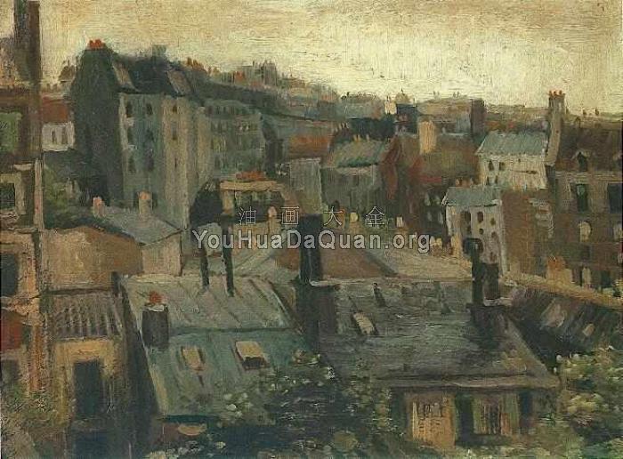 巴黎的屋顶景观 - 文森特·威廉·梵高